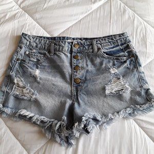 EUC Pistola Cut Off Distress 4-Button Jean Shorts Size L